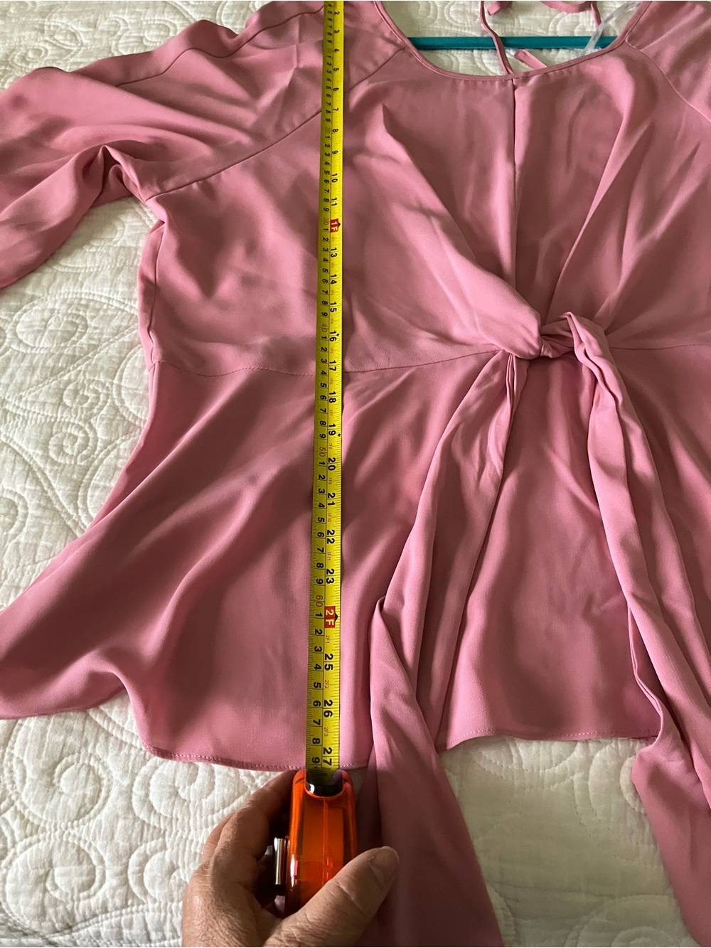 City Chic Rose-Pink Tie-Front Blouse - Picture 12 of 13
